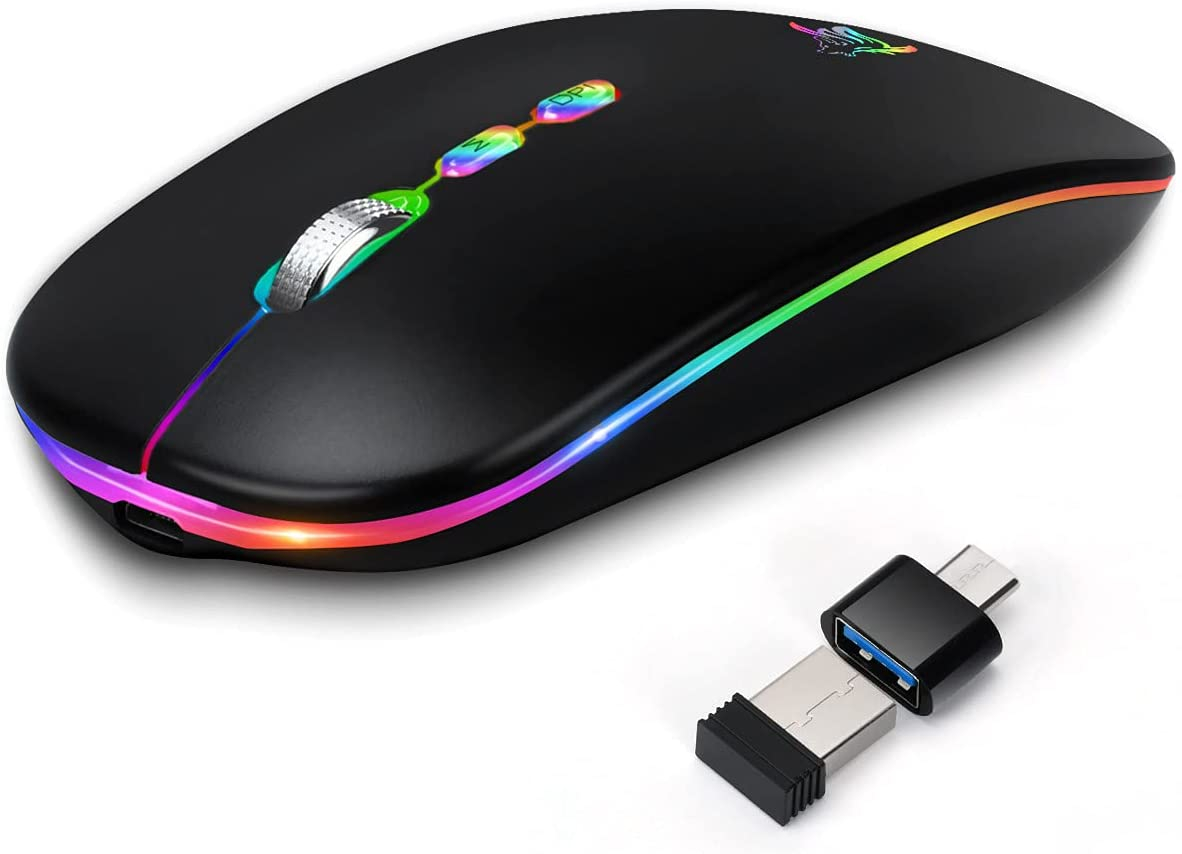 Foto 1 | Venta Internacional: Mouse Inalámbrico Led, Ratón Bluetooth Silencioso Recargable Delgada, Ratones De Dos Modos