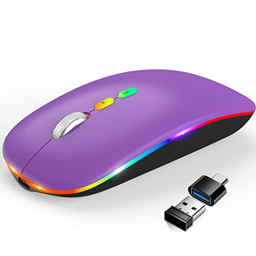 Foto 1 | Venta Internacional: Mouse Inalámbrico Led De Hotlife, Ratón Bluetooth Inalámbrico Recargable Delgada, 2.4g Ra