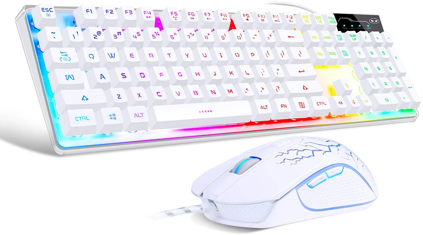 Foto 2 pulgar | Venta Internacional - Combo De Teclado Y Mouse De Juego, Teclado De Retroiluminación De Arco Iris Led K1 Con 104