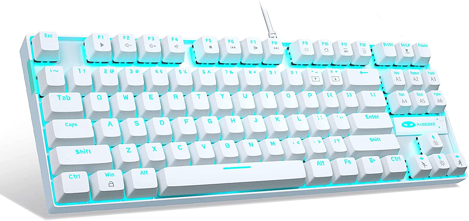 Foto 2 pulgar | Venta Internacional: Teclado De Juegos Mecánicos Blancos, Teclado De Retroiluminación De Led Magegee Mk Compacto