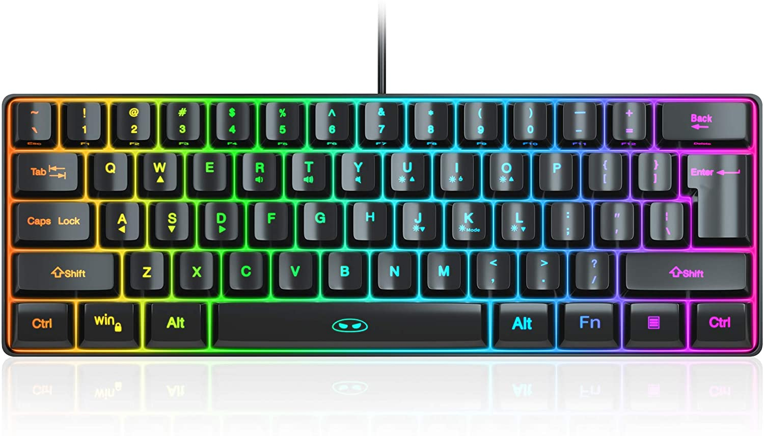 Foto 2 pulgar | Venta Internacional - Mini 60% De Teclado De Juego, Teclado Rgb Retroiluminado 61 Teclado Ultra -compacto, Magege