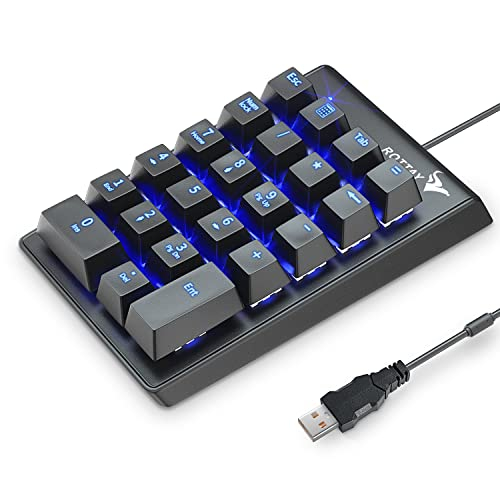 Foto 2 pulgar | Venta Internacional - Rottay Number Pad, Teclado Numérico Con Cable Usb Mecánico Con Led Azul De Retroiluminaci