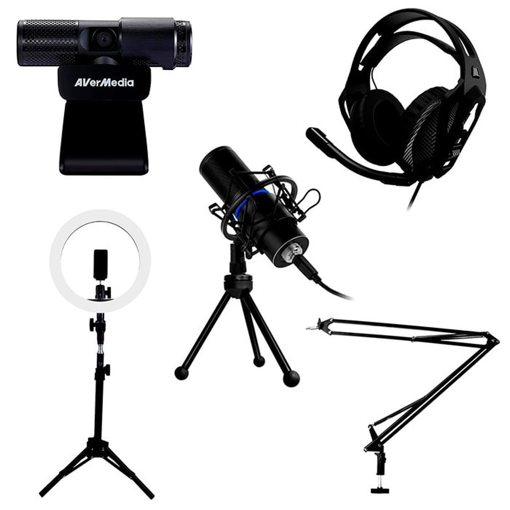 Kit Youtuber Streaming Profesional Audio/Video Webcam/Micrófono Brazo/Diadema Aro De Luz