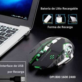 Foto 2 | Mouse Gamer Free Wolf de Juego Inalámbrico Recargable X8 Negro