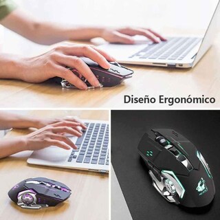 Foto 4 | Mouse Gamer Free Wolf de Juego Inalámbrico Recargable X8 Negro