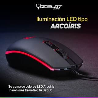 Foto 2 | Mouse Alámbrico Ocelot Gaming OGEM02 Negro 2400 DPI 4 Botones USB RGB