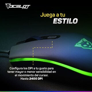 Foto 3 | Mouse Alámbrico Ocelot Gaming OGEM02 Negro 2400 DPI 4 Botones USB RGB