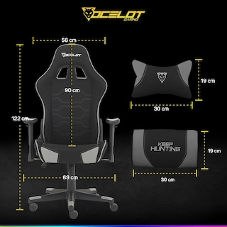 Foto 7 | Silla de Tela Ocelot Gaming Ost Black Mist Reclinable con Reposabrazos 2d