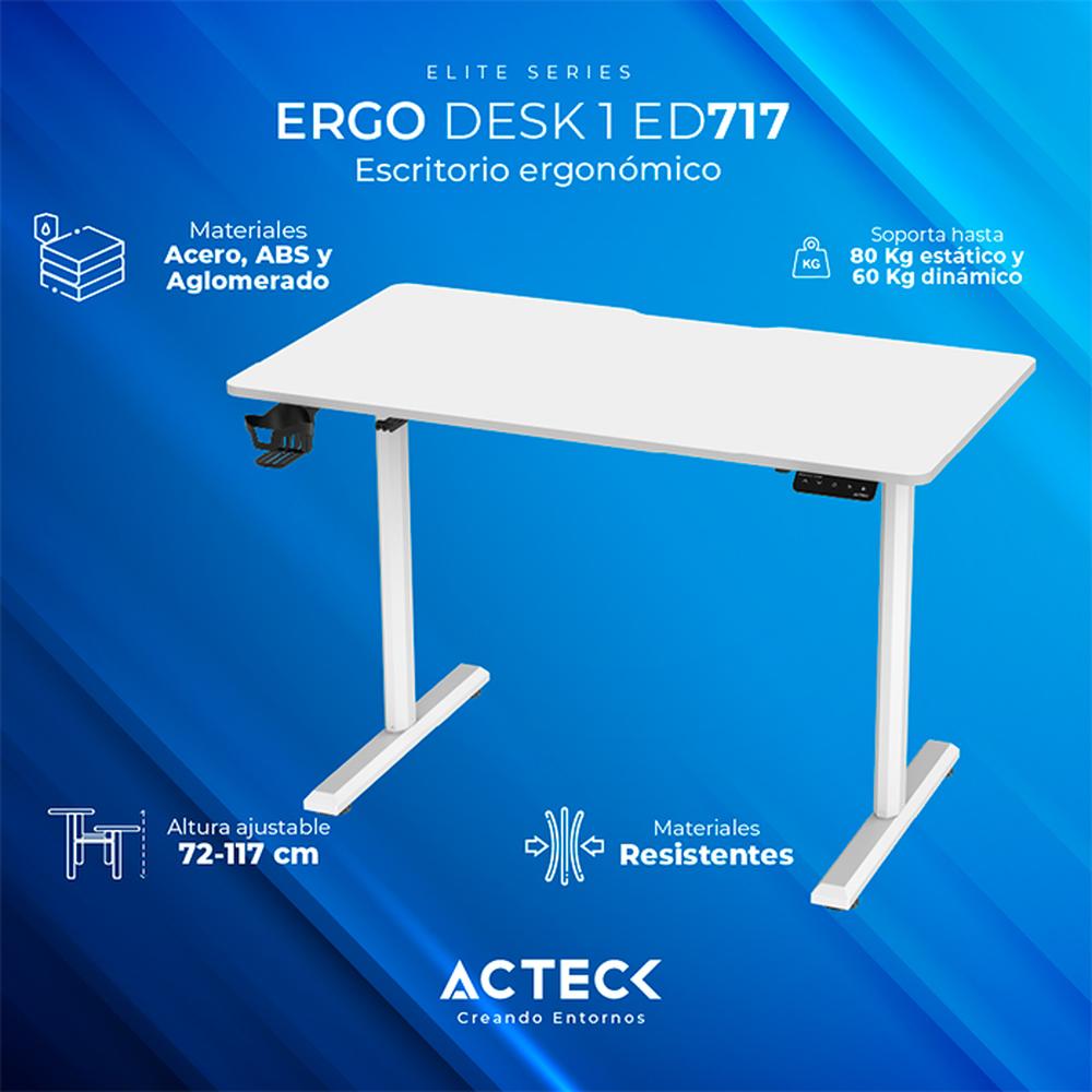 Foto 4 pulgar | Escritorio Ajustable Acteck Ac937306 color Blanco