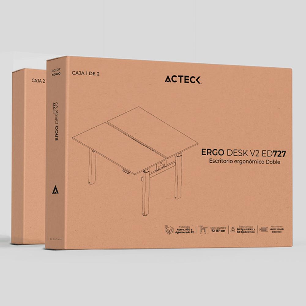 Foto 5 | Escritorio Eléctrico Doble Acteck Ergo Desk V2 Altura Ajustable Negro