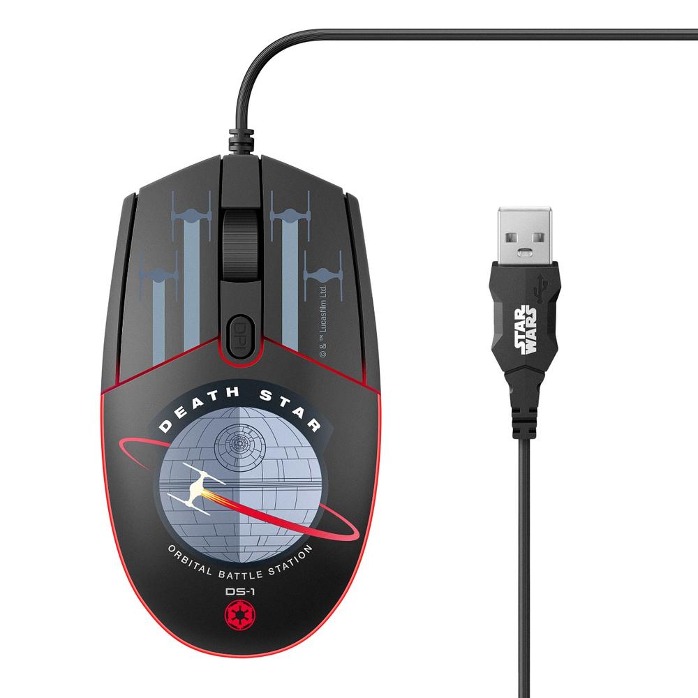 Mouse Usb 800 / 1200 / 1600 Dpi Con Luz Led Star Wars™ Modelo Death Star $129