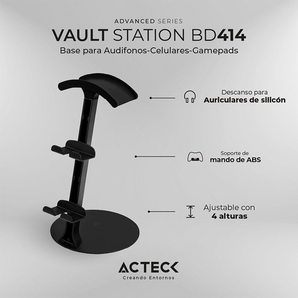 Foto 4 pulgar | Base Soporte Universal Para Gadgets 3 En 1 Acteck Vault Station Bd414 Ajuste 4 Puntos Ac-936590 Color Negro