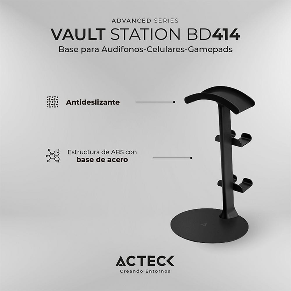 Foto 5 pulgar | Base Soporte Universal Para Gadgets 3 En 1 Acteck Vault Station Bd414 Ajuste 4 Puntos Ac-936590 Color Negro