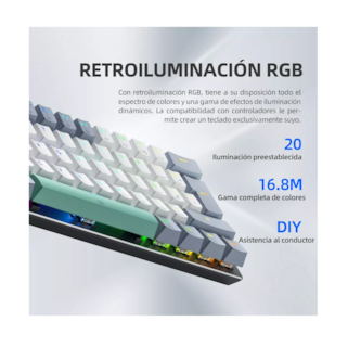 Foto 2 | Teclado Mecánico 60% Gamer Español RGB PC