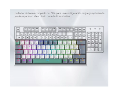Foto 3 | Teclado Mecánico 60% Gamer Español RGB PC