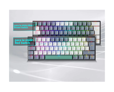Foto 4 | Teclado Mecánico 60% Gamer Español RGB PC