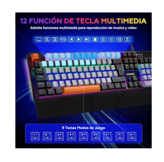 Foto 4 | Teclado Mecánico Español Gris y Negro