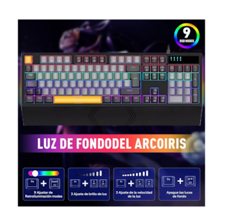 Foto 5 | Teclado Mecánico Español Gris y Negro