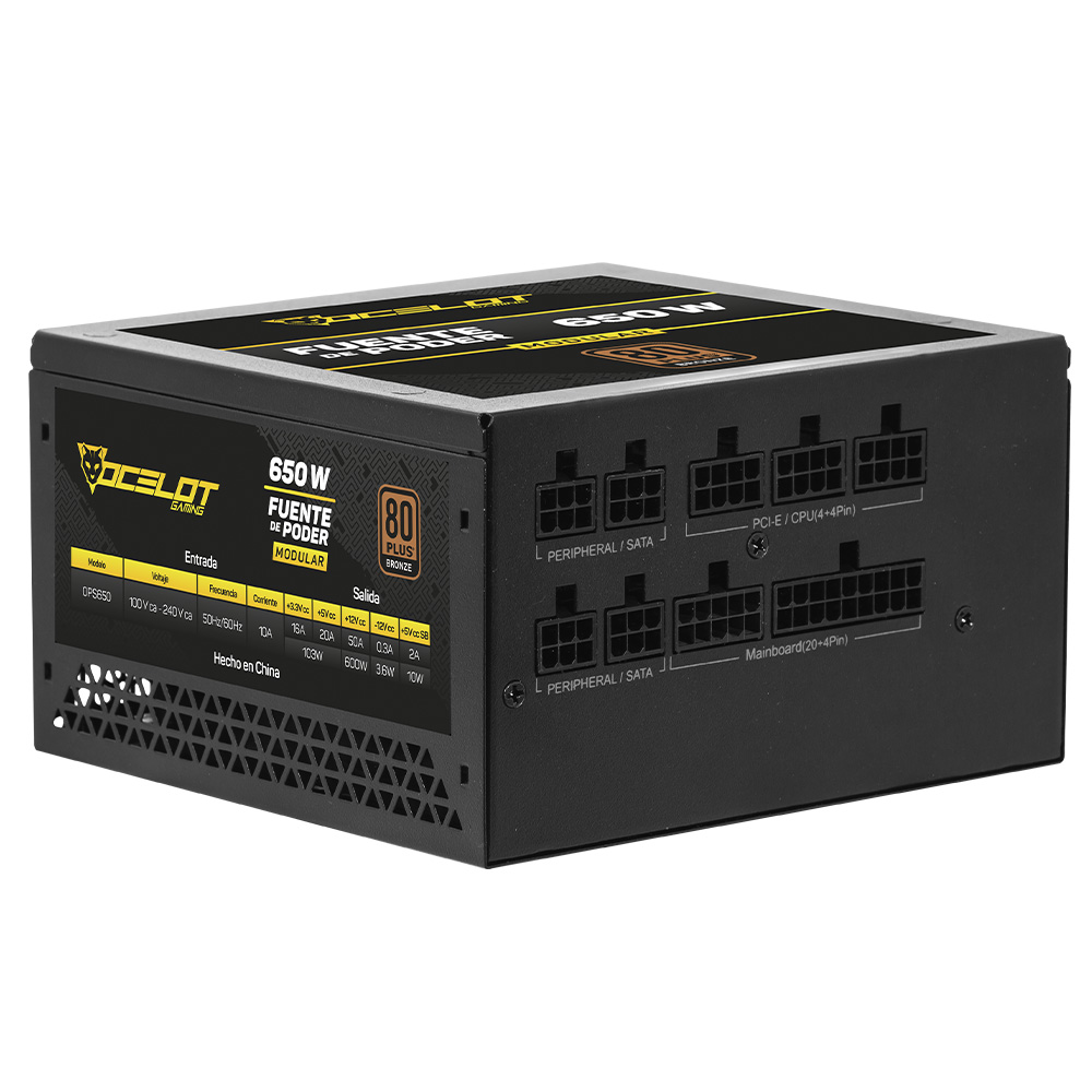 Foto 4 pulgar | Fuente de Poder Ocelot Gaming OPS650 de 650w ATX Modular 80+ Bronze