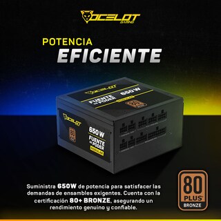 Foto 5 | Fuente de Poder Ocelot Gaming OPS650 de 650w ATX Modular 80+ Bronze