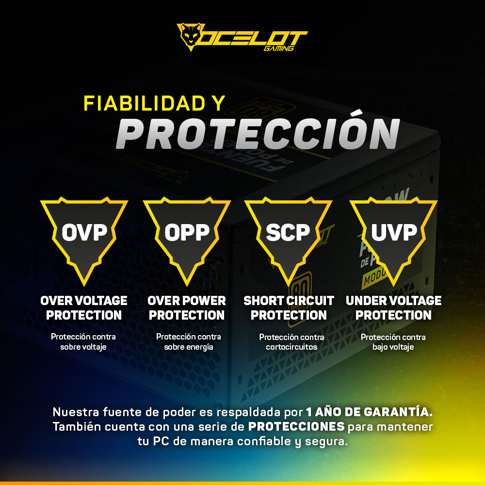 Foto 8 pulgar | Fuente de Poder Ocelot Gaming OPS650 de 650w ATX Modular 80+ Bronze