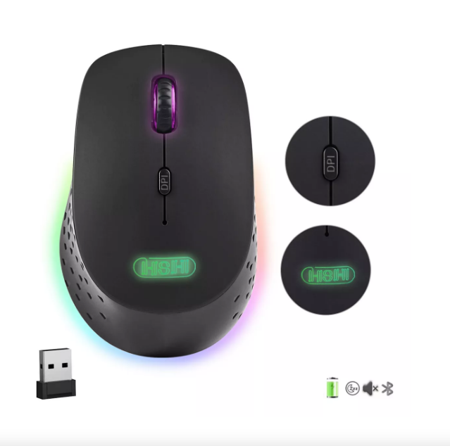 Mouse Inalámbrico Bluetooth 2.4g Recargable Con 13rgb Modes