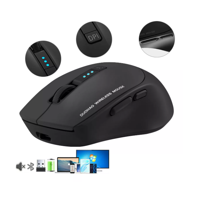 Mouse Inalámbrico Bluetooth Recargable Ergonomía 2.4g 3modos