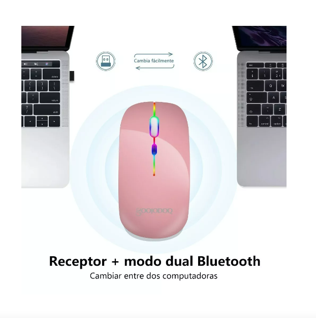 Foto 5 pulgar | Ratón Inalámbrico 2.4g Bluetooth Recargable Portátil Mouse