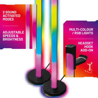 Foto 2 | Lámparas Led 4gamers Para Escritorio - Paquete De 2 - Efectos De Luz Rgb, 4 Modos De Brillo Y Velocidad - Usb - Negro