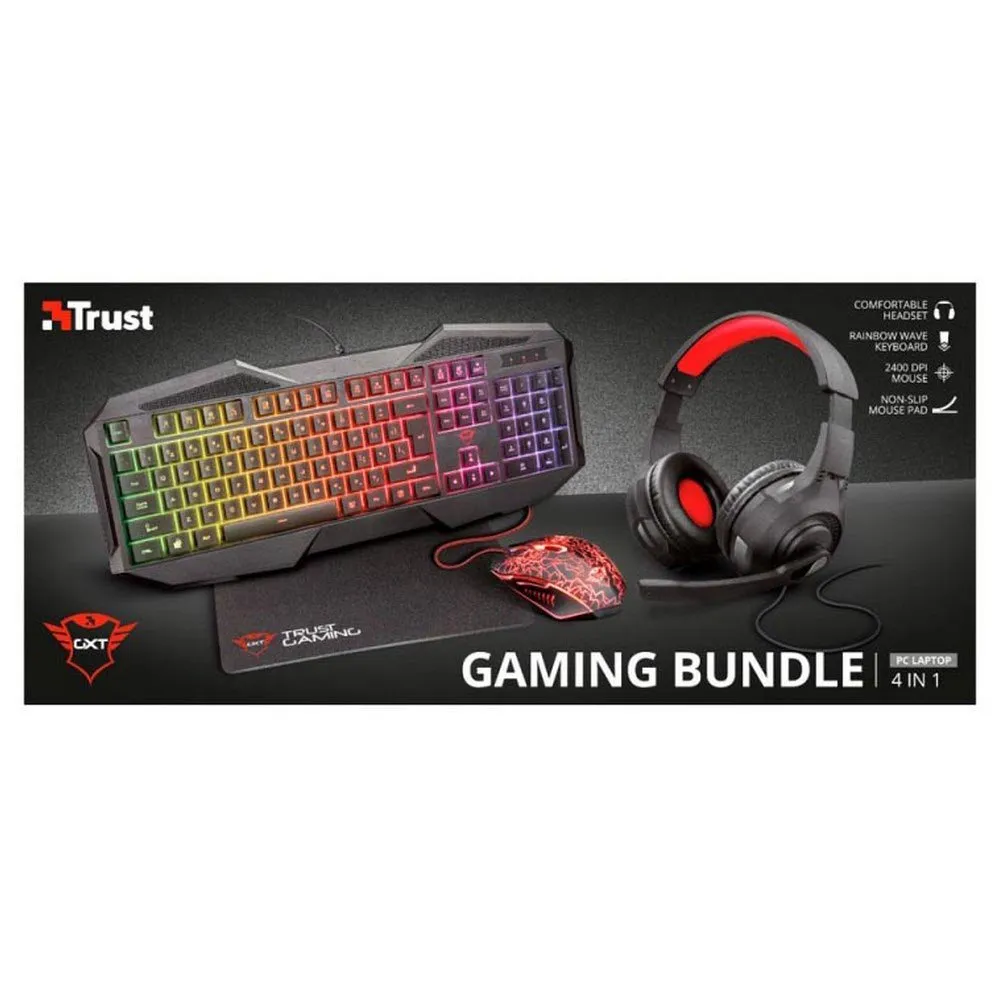 Foto 7 pulgar | Kit 4 En 1 Trust Gaming Bundle Gxt1180rw Teclado, Diadema, Mouse,mouse Pad