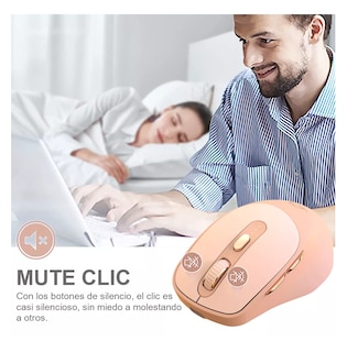 Foto 4 | Mouse Inalámbrico Free wolf Ergonómico Bluetooth Rosa Pálido