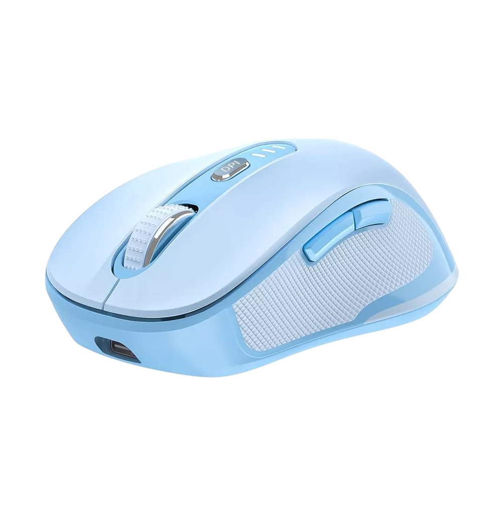 Mouse Inalámbrico Bluetooth Recargable Lab.G 2.4g 4modos Azul Cielo