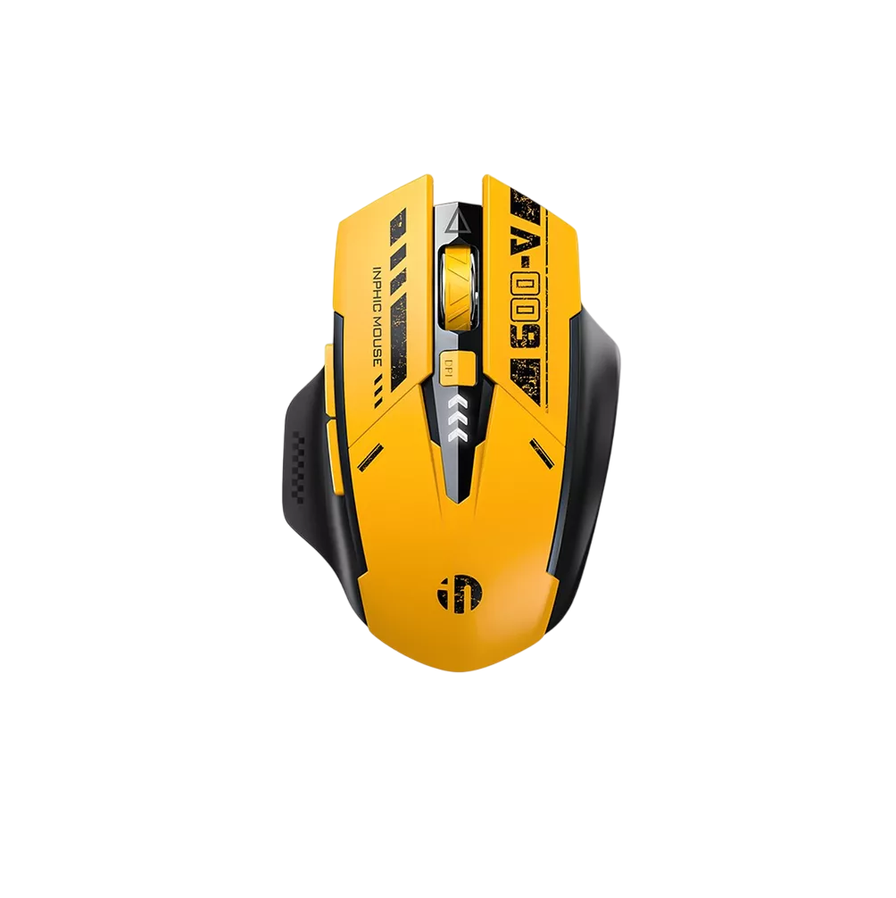 Mouse Inalámbrico Bluetooth Recargable Belug 2.4g 3modos Amarillo