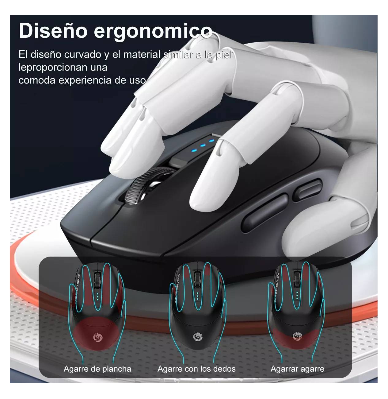 Foto 5 pulgar | Mouse Inalámbrico Bluetooth Recargable Lab.G 2.4g 3modos Negro