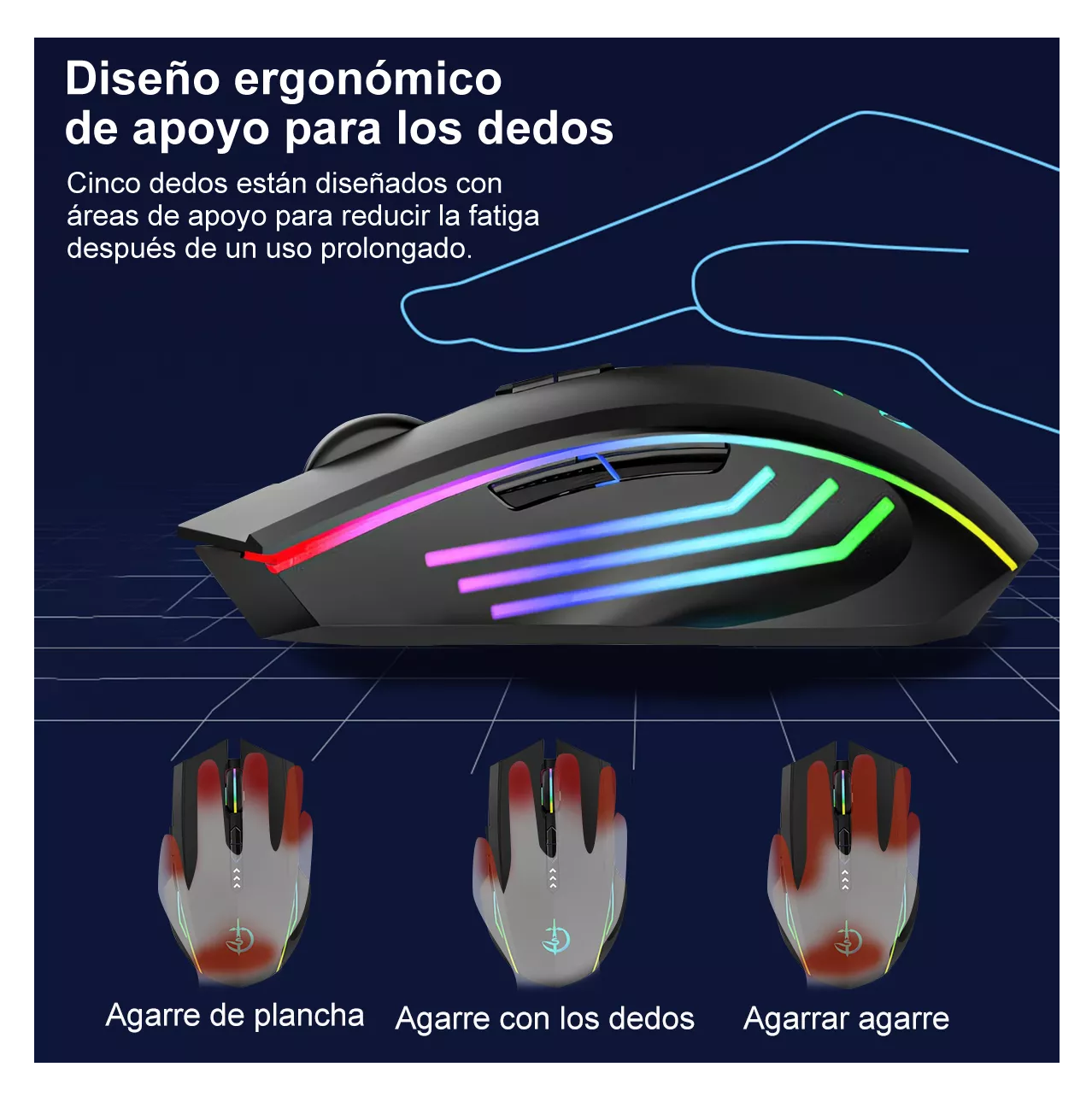 Foto 4 pulgar | Mouse Inalámbrico Bluetooth Recargable Belug 2.4g 3modos Negro