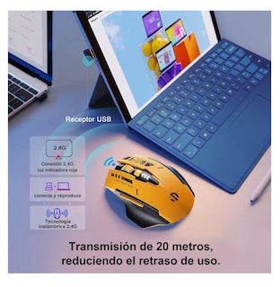 Foto 3 | Mouse Inalámbrico Bluetooth Recargable Lab.G 2.4g 3modos Amarillo