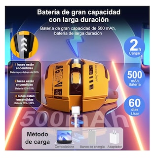 Foto 5 | Mouse Inalámbrico Bluetooth Recargable Lab.G 2.4g 3modos Amarillo