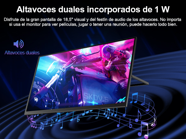 Foto 2 | Monitor Uperfect Umax 18.5 FHD IPS de 120 Hz con Altavoces Duales