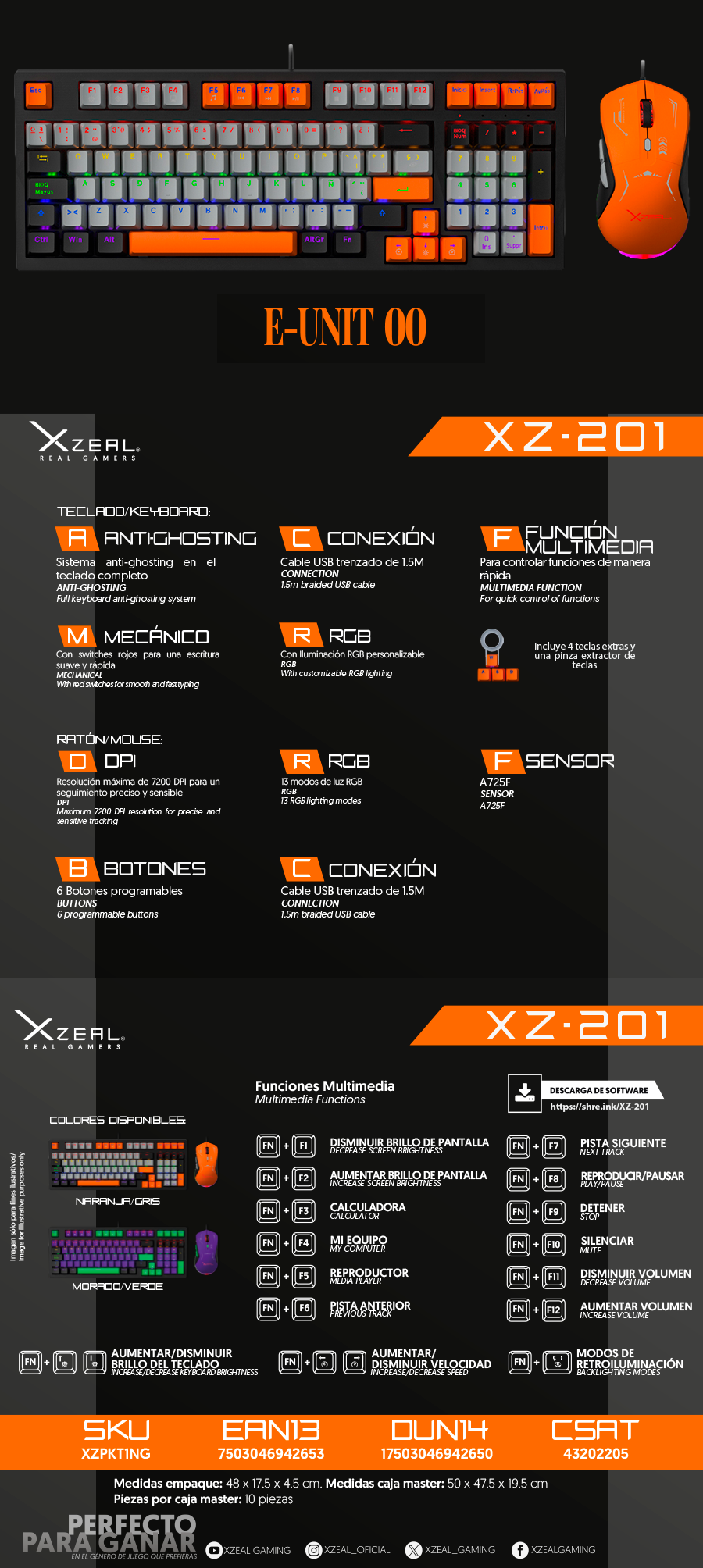 Foto 5 pulgar | Kits De Teclado Y Mouse Kit Gamer Xzeal 2 En 1 Xz-201