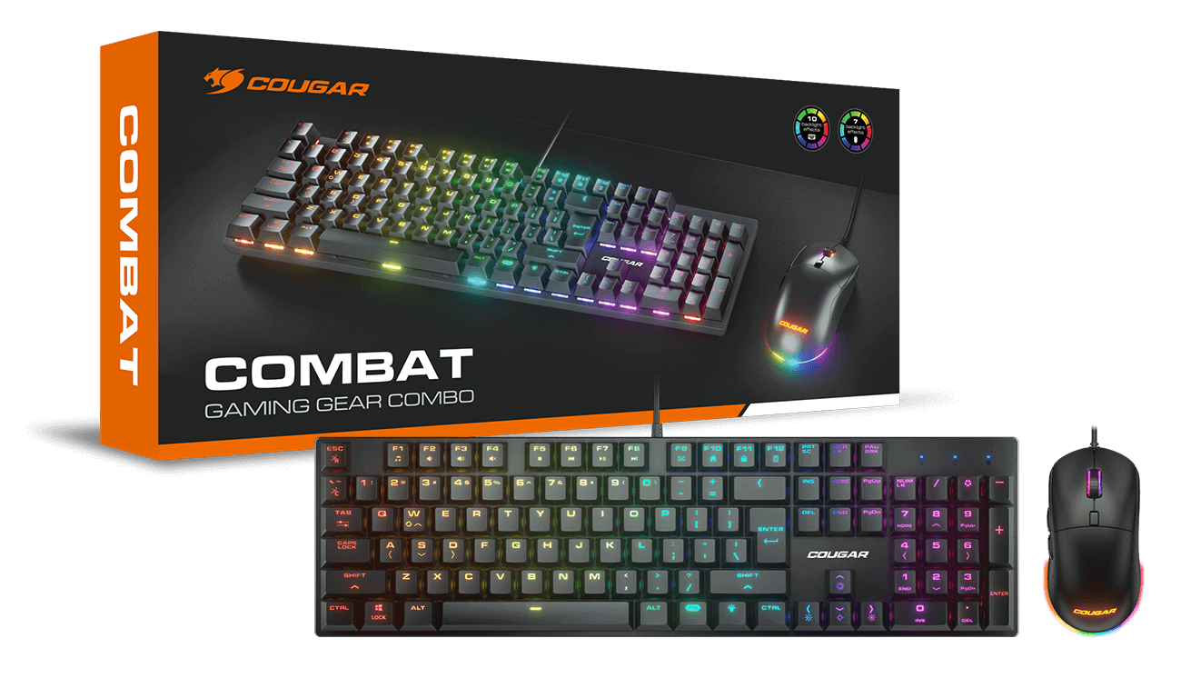 Foto 1 | Kit Gamer De Teclado Y Mouse Cougar Combat, Alámbrico, Usb, Negro (inglés) Rgb