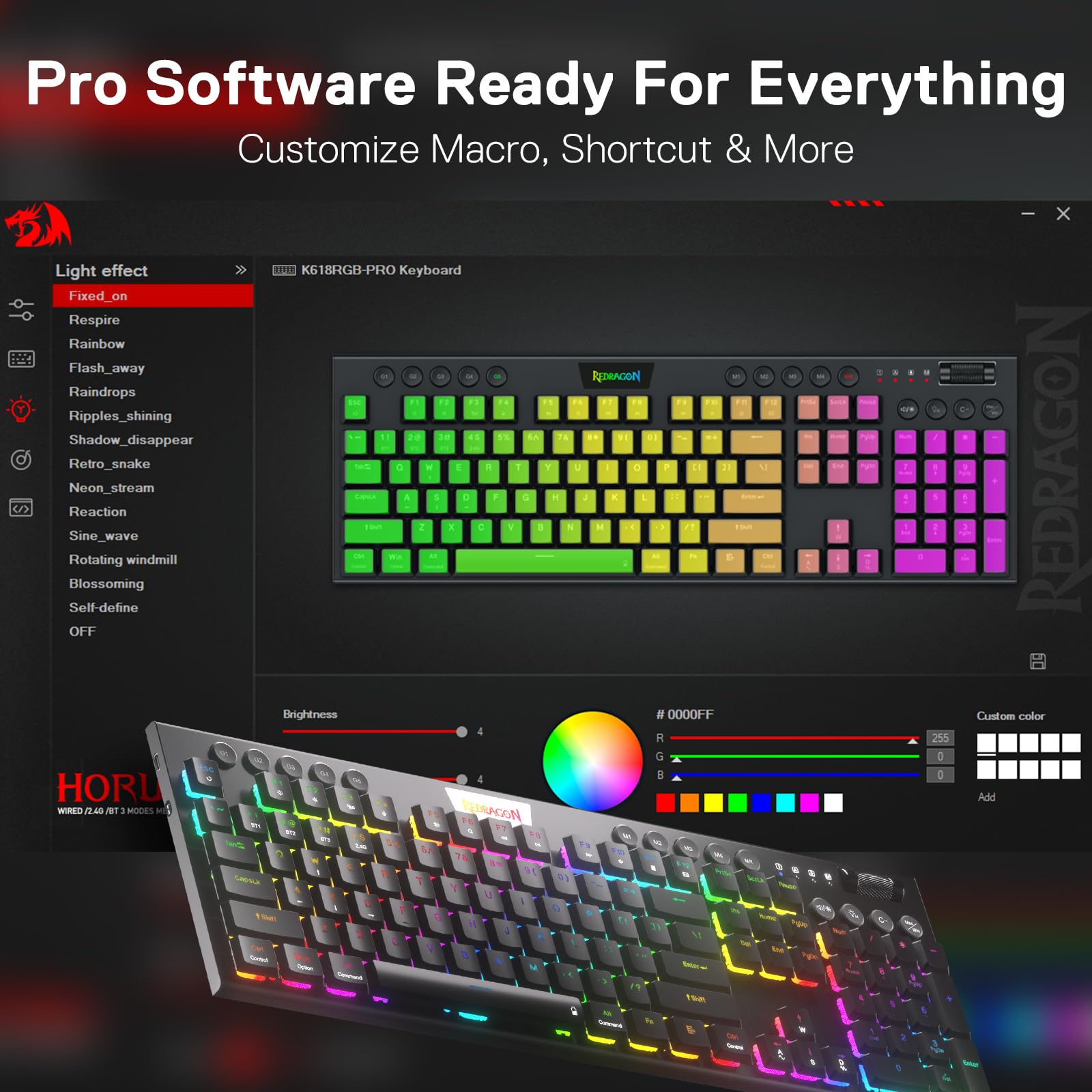 Foto 8 pulgar | Teclado Mecánico Rgb Inalámbrico Redragon K618 Pro - Venta Internacional.