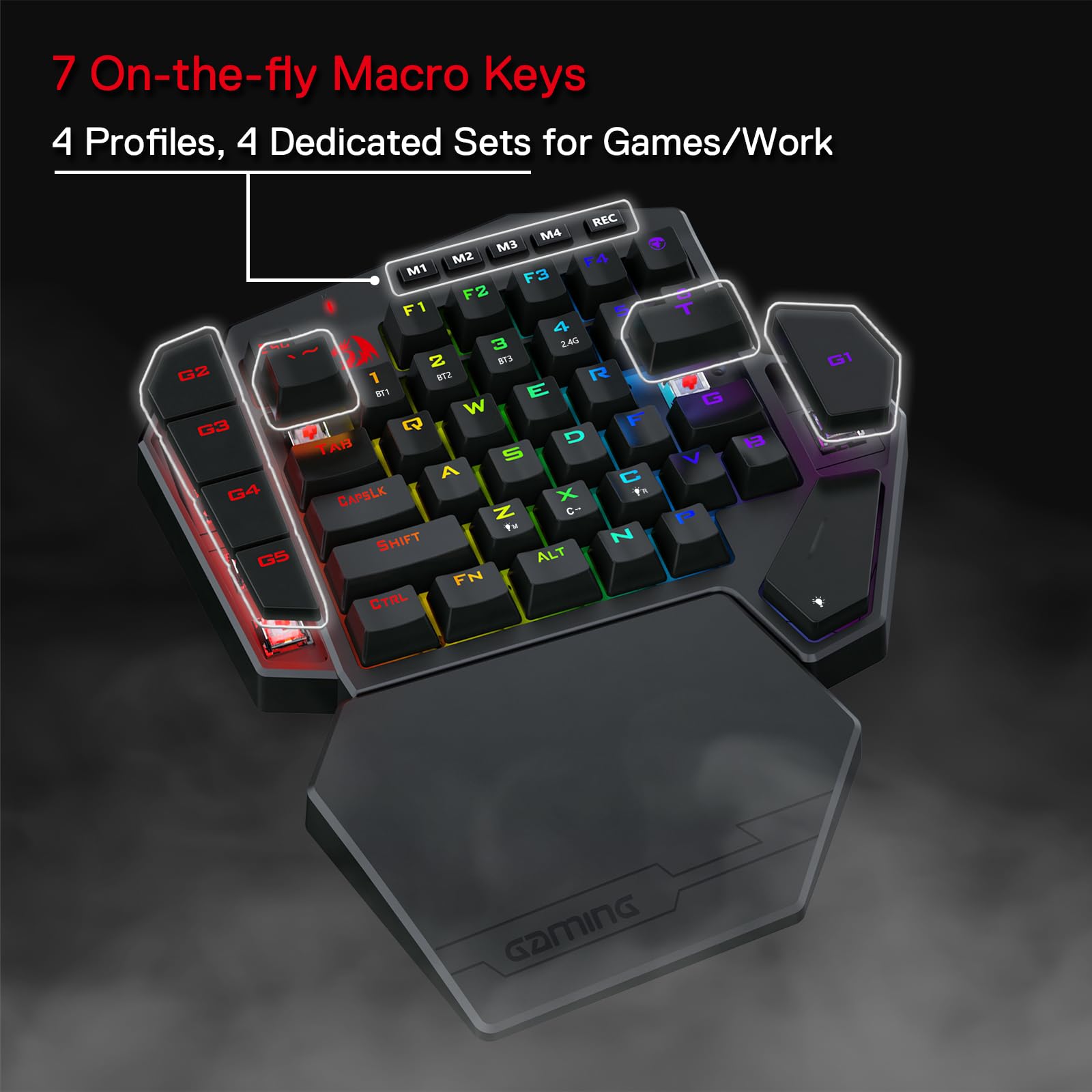 Foto 4 pulgar | Teclado Mecánico Inalámbrico Para Una Mano Redragon K585 Pro - Venta Internacional.