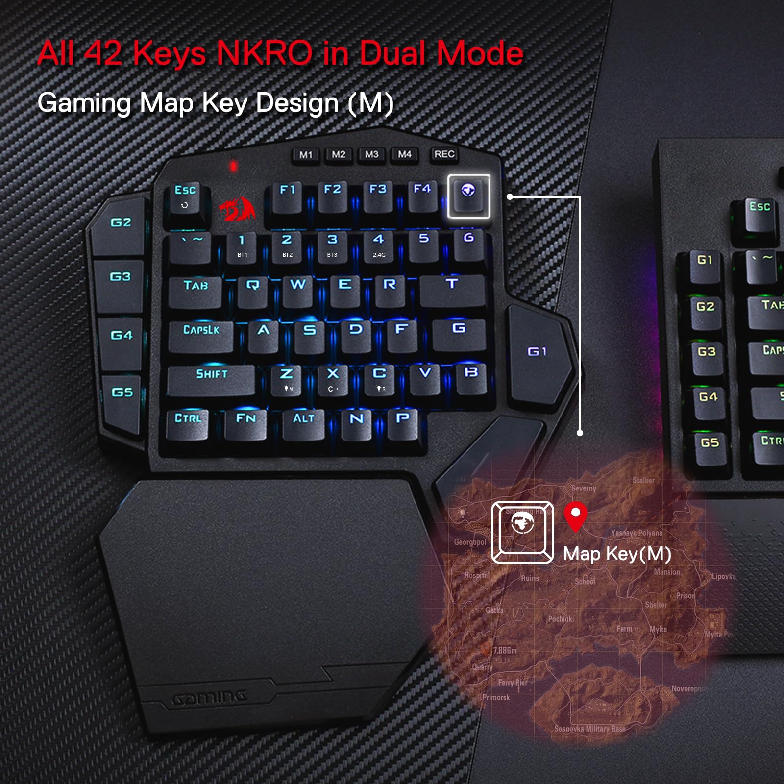 Foto 7 pulgar | Teclado Mecánico Inalámbrico Para Una Mano Redragon K585 Pro - Venta Internacional.