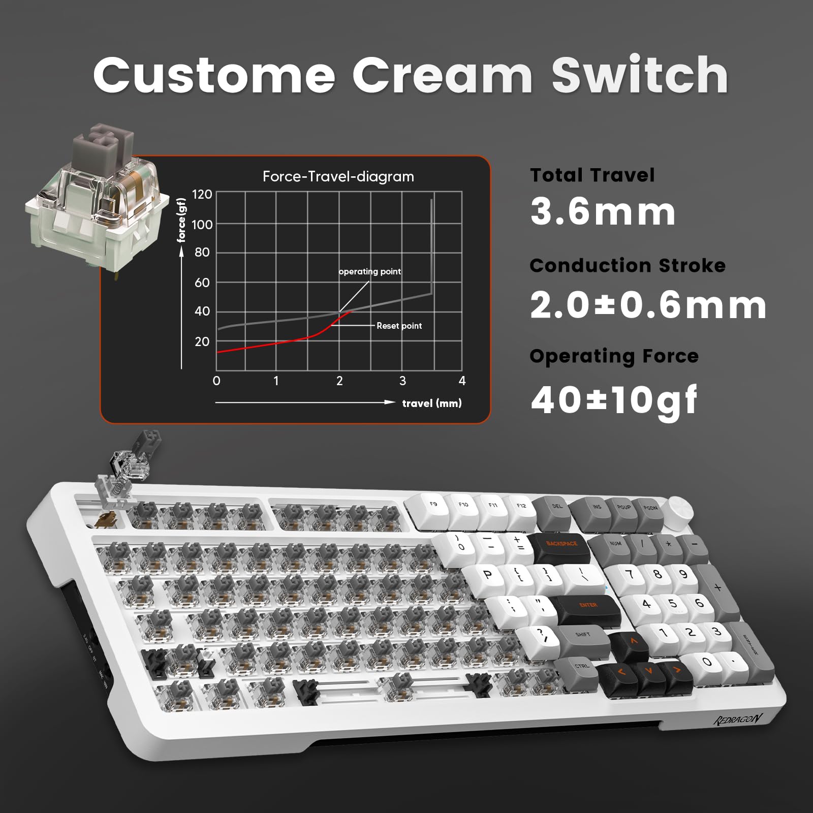 Foto 4 pulgar | Teclado Mecánico Inalámbrico Redragon Mda-profile K688 - Venta Internacional.