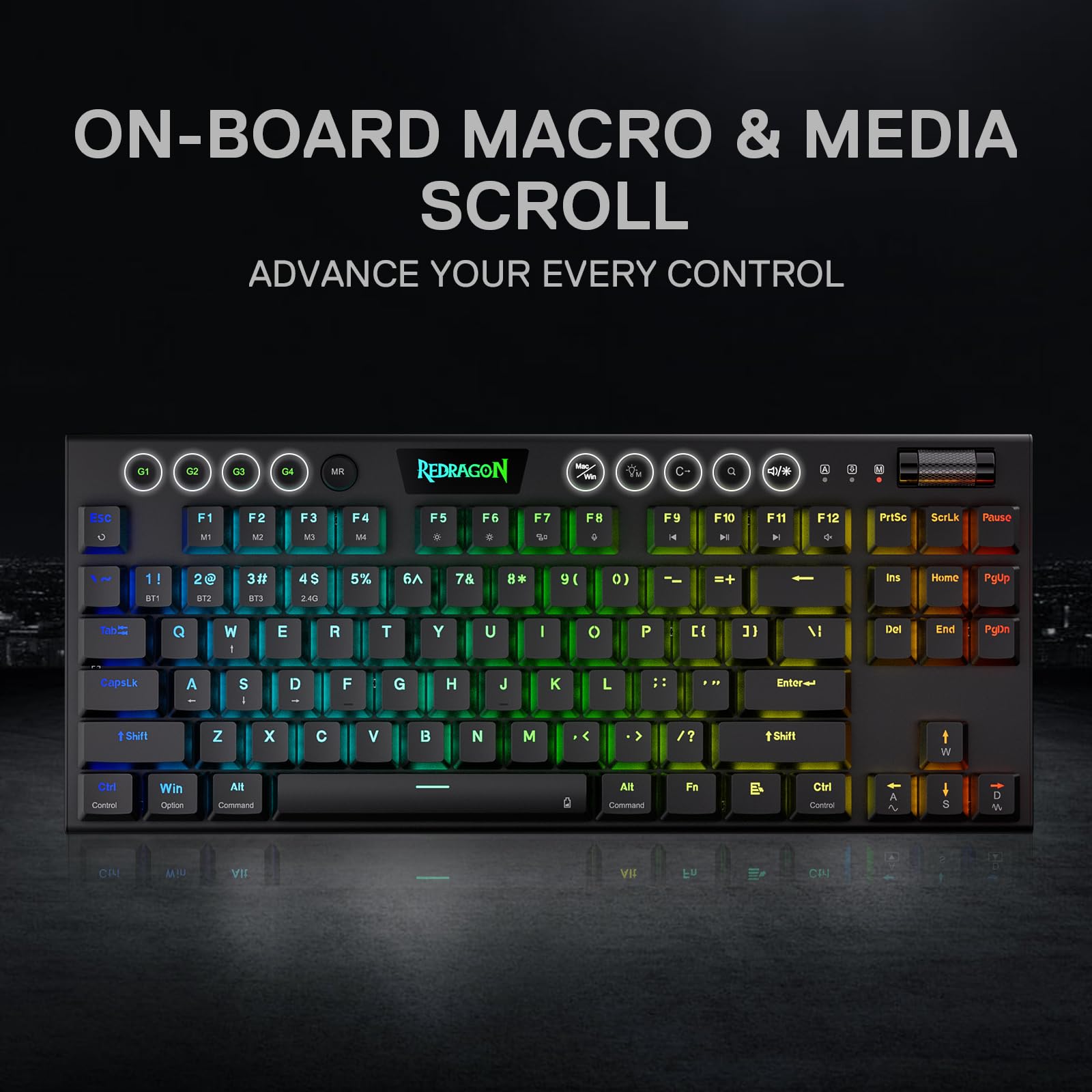 Foto 7 | Teclado Redragon K621 Horus Tkl Inalámbrico Rgb Mecánico - Venta Internacional