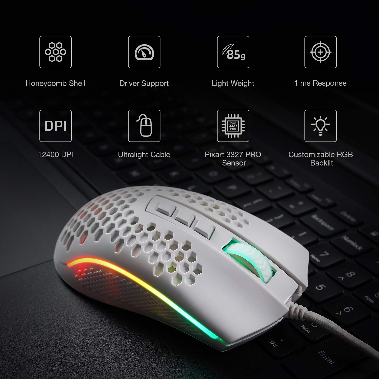 Foto 4 pulgar | Ratón Para Juegos Redragon M808 Storm Lightweight Rgb 85g - Venta Internacional.