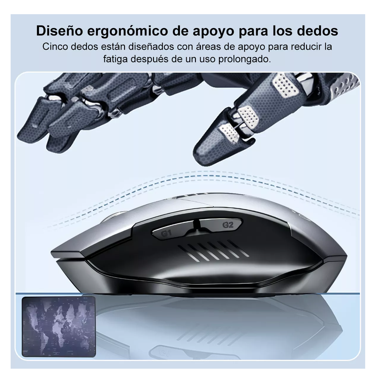 Foto 2 | Mouse Inalámbrico Lab.g Bluetooth Recargable Ergonomía 2.4g 3modos Negro