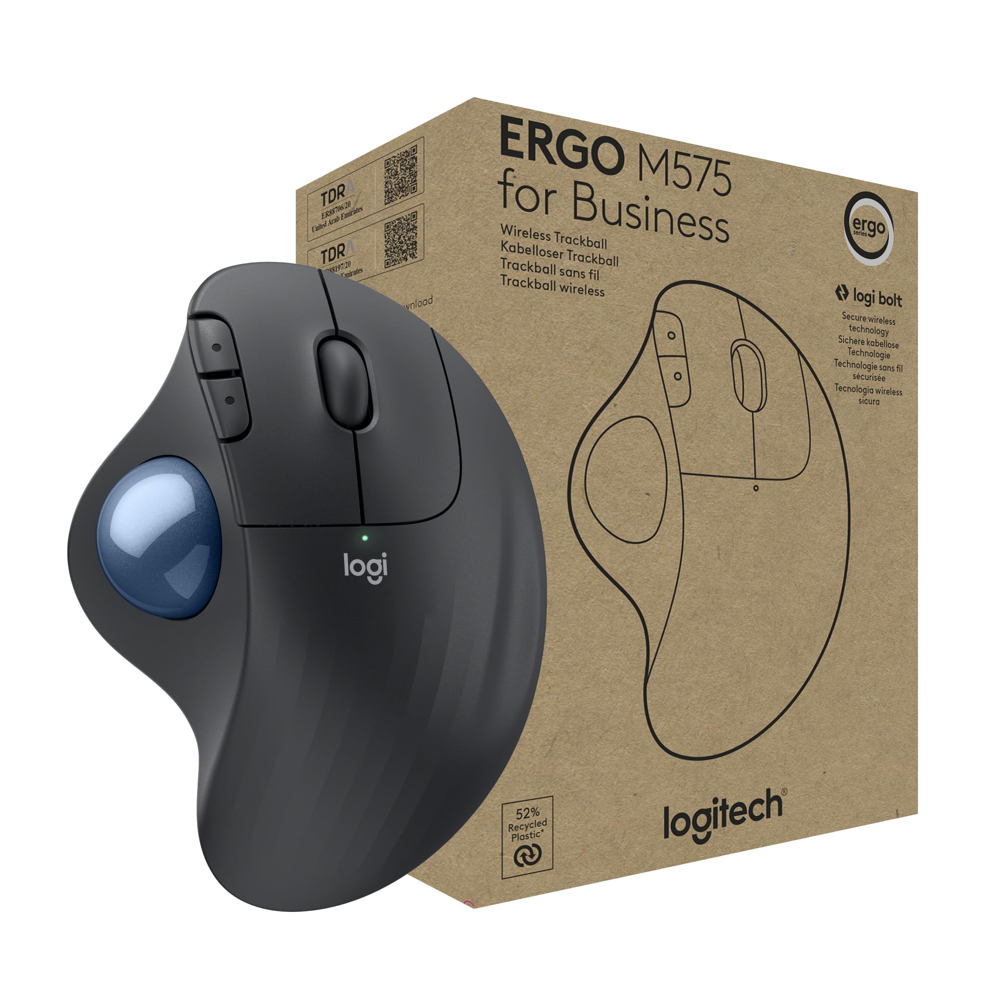Foto 2 pulgar | Mouse Inalámbrico Logitech Ergo M575 Graphite - Venta Internacional