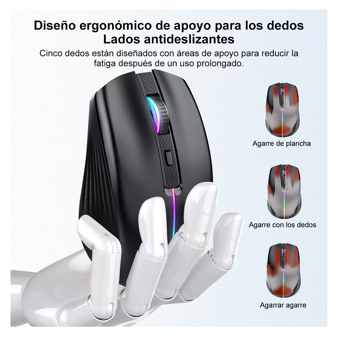 Foto 3 | Mouse Inalámbrico Bluetooth Recargable Ergonomía 2.4g 3modos Belug Negro