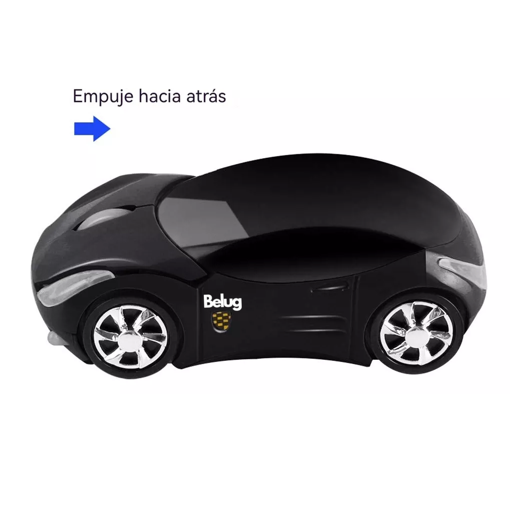 Foto 4 pulgar | Ratón Inalámbrico Belug 2,4g Con Forma De Coche Deportivo Ferrari Negro